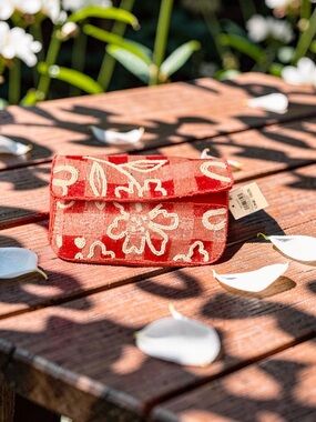 Women’s Red Floral Beaded Clutch